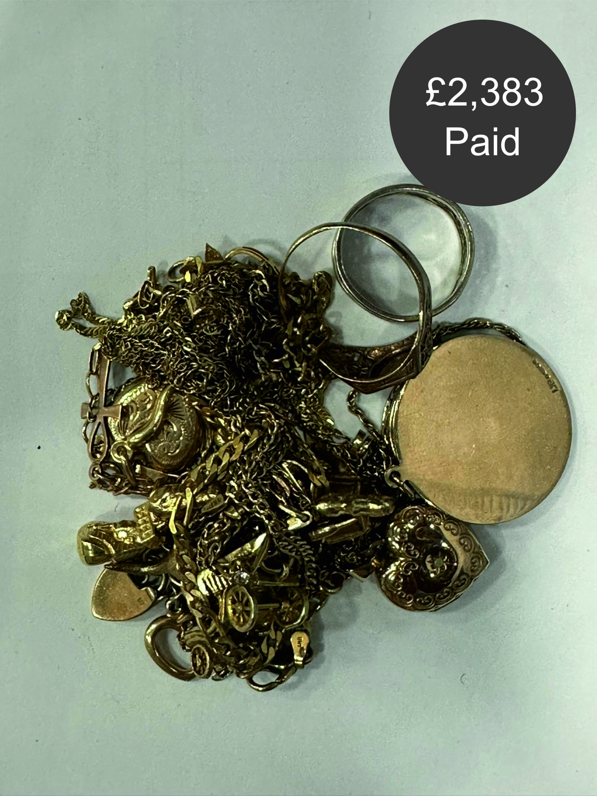 A collection of gold jewelry